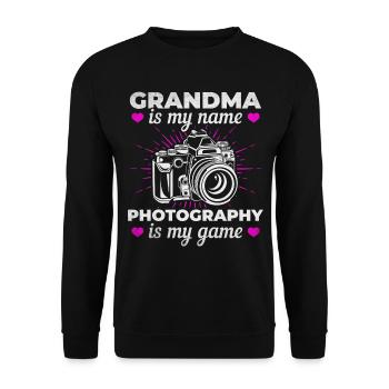Grand-mère est mon nom La photographie est mon - Sweat-shirt Unisexe - noir - Devant - Alina (178cm) & Michal (187cm)