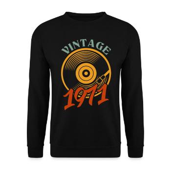 51 birthday born in 1971 - Unisex Sweatshirt - black - Front - Alina (178cm) & Michal (187cm)