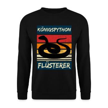 Schlange Königspython Reptilien Geschenk - Unisex Pullover - Schwarz - Vorne - Alina (178cm) & Michal (187cm)