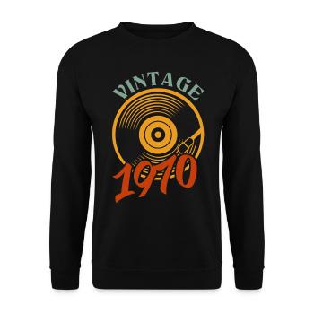 52 birthday born in 1970 - Unisex Sweatshirt - black - Front - Alina (178cm) & Michal (187cm)