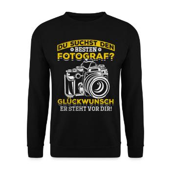Fotografen Kamera Fotografie - Du suchst den - Unisex Pullover - Schwarz - Vorne - Alina (178cm) & Michal (187cm)