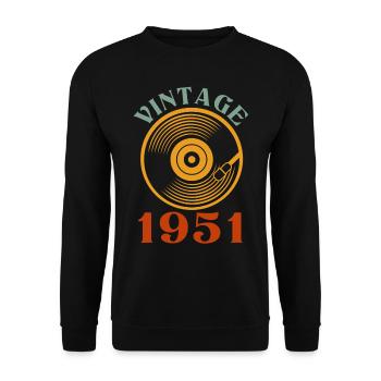 71 ans né en 1951 - Sweat-shirt Unisexe - noir - Devant - Alina (178cm) & Michal (187cm)