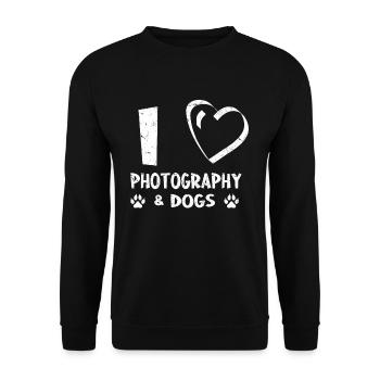 Hundeliebhaber Hundebesitzer Kamera Fotograf - Unisex Pullover - Schwarz - Vorne - Alina (178cm) & Michal (187cm)