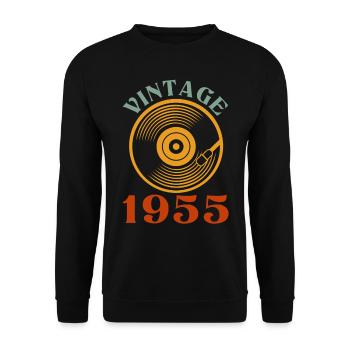 67 birthday born in 1955 - Unisex Sweatshirt - black - Front - Alina (178cm) & Michal (187cm)