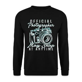 Official photographer can take pictures at any time - Unisex Sweatshirt - black - Front - Alina (178cm) & Michal (187cm)