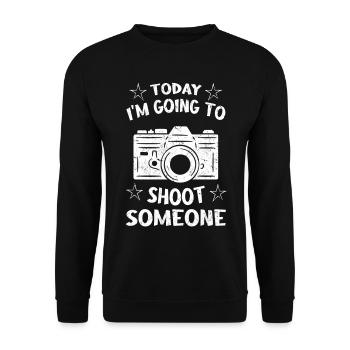 Photographer Today I will photograph someone, - Unisex Sweatshirt - black - Front - Alina (178cm) & Michal (187cm)
