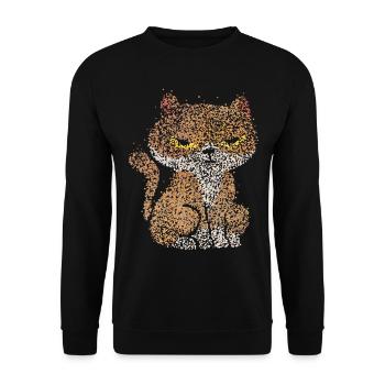 Katze Morgenmuffel Katzenmama Katzenpapa - Unisex Pullover - Schwarz - Vorne - Alina (178cm) & Michal (187cm)