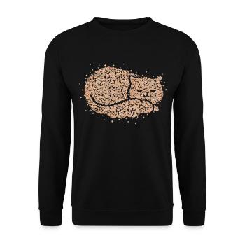 House Tiger Tired Pussy Kitten Sleeping Shirt - Unisex Sweatshirt - black - Front - Alina (178cm) & Michal (187cm)
