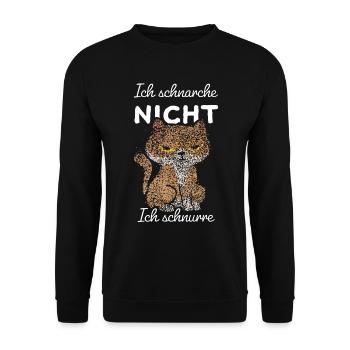 Schnurren Katzenbesitzer Schnurrhaare Schlafen - Unisex Pullover - Schwarz - Vorne - Alina (178cm) & Michal (187cm)