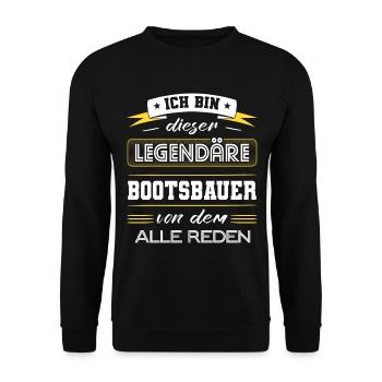 Ich Bin Dieser Legendäre Bootsbauer Geschenk - Unisex Pullover - Schwarz - Vorne - Alina (178cm) & Michal (187cm)