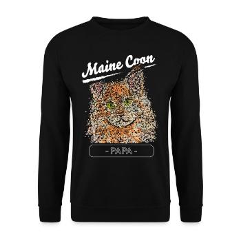Maine Coon Stubentiger Propriétaire de chat Katzenpapa - Sweat-shirt Unisexe - noir - Devant - Alina (178cm) & Michal (187cm)