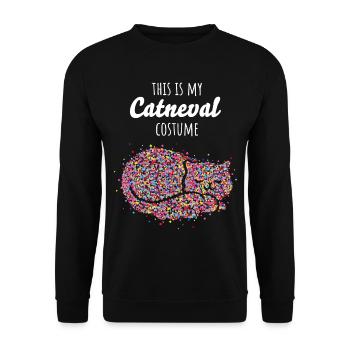 Costume De remplacement Carnaval Cologne Kölle Cat Propriétaire - Sweat-shirt Unisexe - noir - Devant - Alina (178cm) & Michal (187cm)