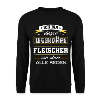 Ich Bin Dieser Legendäre Fleischer Geschenk - Unisex Pullover - Schwarz - Vorne - Alina (178cm) & Michal (187cm)