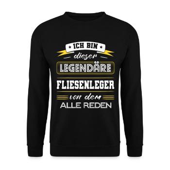 Ich Bin Dieser Legendäre Fliesenleger Geschenk - Unisex Pullover - Schwarz - Vorne - Alina (178cm) & Michal (187cm)