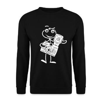 Photography Camera Photographer Stick figure photo - Unisex Sweatshirt - black - Front - Alina (178cm) & Michal (187cm)