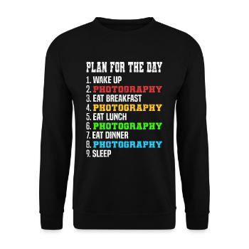 Photographer's plan for the day - Unisex Sweatshirt - black - Front - Alina (178cm) & Michal (187cm)