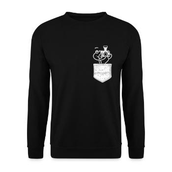 Photography Stick Figure Photographer Pocket Photo - Unisex Sweatshirt - black - Front - Alina (178cm) & Michal (187cm)