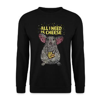 Rats Mouse Owner House Mouse Cheese Cheese Lover - Unisex Sweatshirt - black - Front - Alina (178cm) & Michal (187cm)