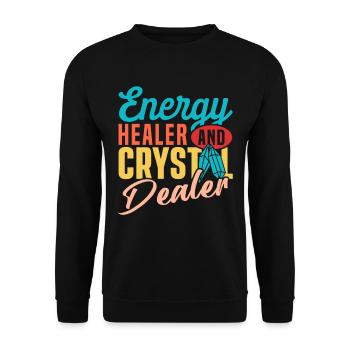Energiemedizin Heilen Positive Energie Kristalle - Unisex Pullover - Schwarz - Vorne - Alina (178cm) & Michal (187cm)