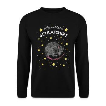 Offizielles Schlafshirt Mäuse Nagetier Hausmaus - Unisex Pullover - Schwarz - Vorne - Alina (178cm) & Michal (187cm)