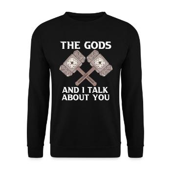 Ceci Les dieux et moi parlons de vous Viking Norse - Sweat-shirt Unisexe - noir - Devant - Alina (178cm) & Michal (187cm)