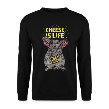 Mouse Owner Rats Rodent House Mouse Cheese Cheese Cheesemaker - Unisex Sweatshirt - black - Front - Alina (178cm) & Michal (187cm)