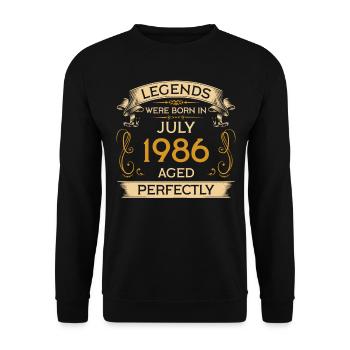 Birthday Legends est né en juillet 1986 - Sweat-shirt Unisexe - noir - Devant - Alina (178cm) & Michal (187cm)