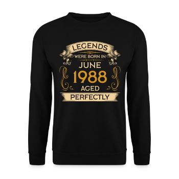 Birthday Legends est né en juin 1988 - Sweat-shirt Unisexe - noir - Devant - Alina (178cm) & Michal (187cm)