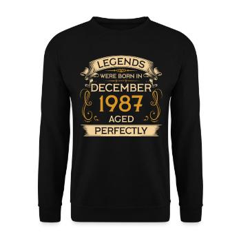 Birthday Legends est né en décembre 1987 - Sweat-shirt Unisexe - noir - Devant - Alina (178cm) & Michal (187cm)