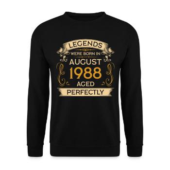 Birthday Legends Were Born Ins August 1988 - Unisex Sweatshirt - black - Front - Alina (178cm) & Michal (187cm)