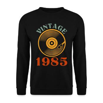37 birthday born in 1985 - Unisex Sweatshirt - black - Front - Alina (178cm) & Michal (187cm)