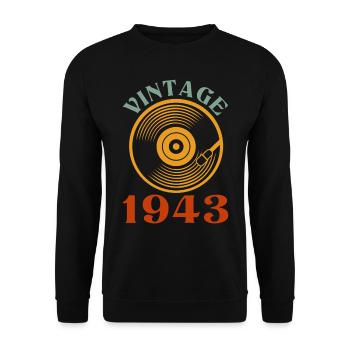 79 birthday born in 1943 - Unisex Sweatshirt - black - Front - Alina (178cm) & Michal (187cm)