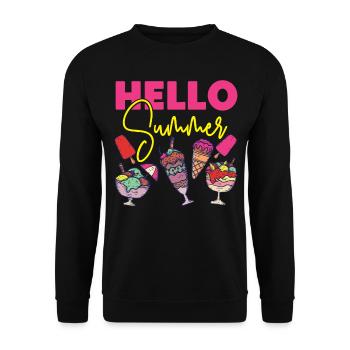 Ice Cream Cone Popsicle Hello - Unisex Sweatshirt - black - Front - Alina (178cm) & Michal (187cm)