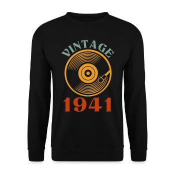 81 birthday born in 1941 - Unisex Sweatshirt - black - Front - Alina (178cm) & Michal (187cm)