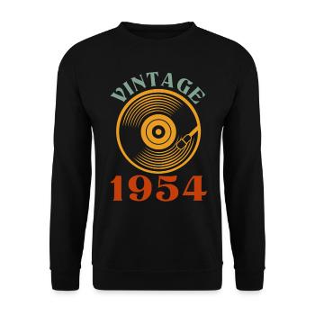 68 Geburtstag Jahrgang 1954 - Unisex Pullover - Schwarz - Vorne - Alina (178cm) & Michal (187cm)