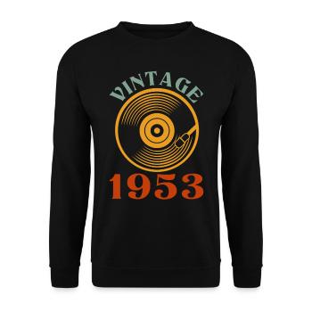 69 birthday born in 1953 - Unisex Sweatshirt - black - Front - Alina (178cm) & Michal (187cm)