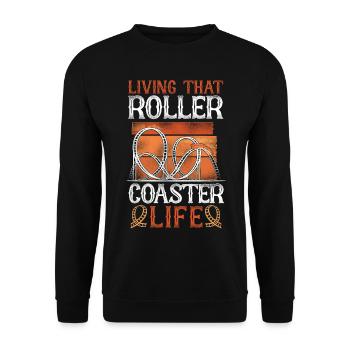 Montagnes russes Vintage Retro - Sweat-shirt Unisexe - noir - Devant - Alina (178cm) & Michal (187cm)