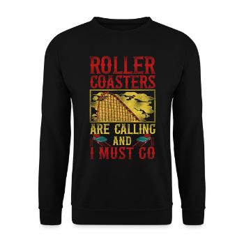 Montagnes russes Vintage Retro - Sweat-shirt Unisexe - noir - Devant - Alina (178cm) & Michal (187cm)