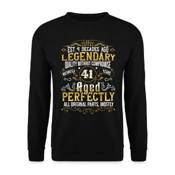 Vintage Légendaire - Vieilli parfaitement 41ème anniversaire - Sweat-shirt Unisexe - noir - Devant - Alina (178cm) & Michal (187cm)