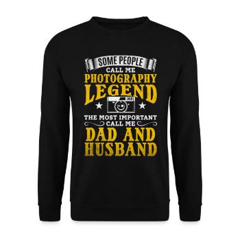 Fotografie-Fotograf Papa Photograph Dad - Unisex Pullover - Schwarz - Vorne - Alina (178cm) & Michal (187cm)