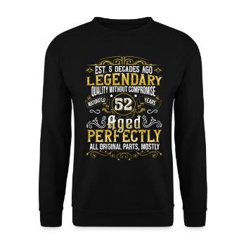 Vintage Légendaire - Vieilli parfaitement 52ème anniversaire - Sweat-shirt Unisexe - noir - Devant - Alina (178cm) & Michal (187cm)