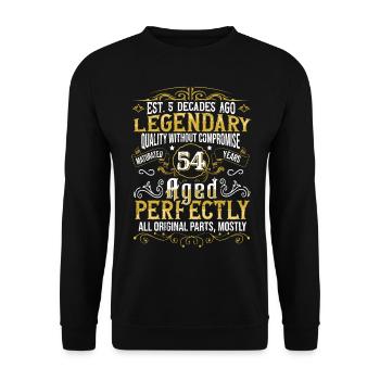 Vintage Légendaire - Vieilli parfaitement 54ème anniversaire - Sweat-shirt Unisexe - noir - Devant - Alina (178cm) & Michal (187cm)