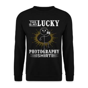 Photo: C’est ma chance Photographe de chemise de photographie - Sweat-shirt Unisexe - noir - Devant - Alina (178cm) & Michal (187cm)