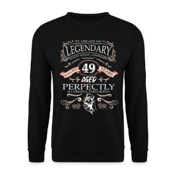Vintage Légendaire - Vieilli parfaitement 49ème anniversaire - Sweat-shirt Unisexe - noir - Devant - Alina (178cm) & Michal (187cm)