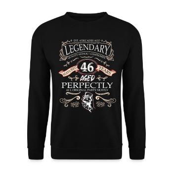 Vintage Légendaire - Vieilli parfaitement 46ème anniversaire - Sweat-shirt Unisexe - noir - Devant - Alina (178cm) & Michal (187cm)