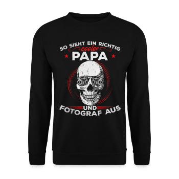Fotograf Papa Kamera Fotografie Fotografen Papa - Unisex Pullover - Schwarz - Vorne - Alina (178cm) & Michal (187cm)