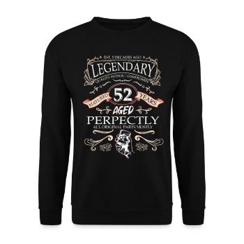Vintage Légendaire - Vieilli parfaitement 52ème anniversaire - Sweat-shirt Unisexe - noir - Devant - Alina (178cm) & Michal (187cm)
