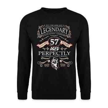 Vintage Légendaire - Vieilli parfaitement 57ème anniversaire - Sweat-shirt Unisexe - noir - Devant - Alina (178cm) & Michal (187cm)