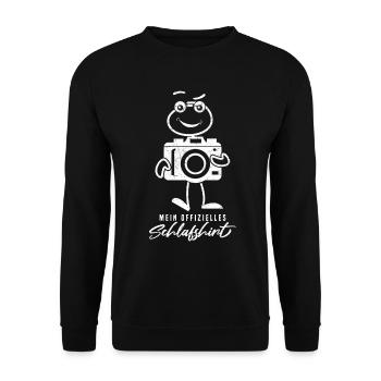 Photography Mein offizieller Schlaf-Shirt- - Unisex Pullover - Schwarz - Vorne - Alina (178cm) & Michal (187cm)