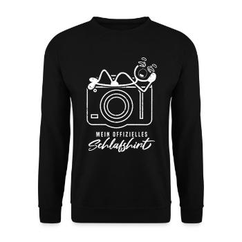 Photography Mein offizieller Schlaf-Shirt- - Unisex Pullover - Schwarz - Vorne - Alina (178cm) & Michal (187cm)
